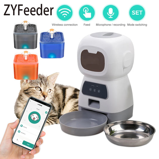 🐾Smart WiFi Automatic Pet Feeder - 3.5L Food Dispenser & Water Fountain with App Control